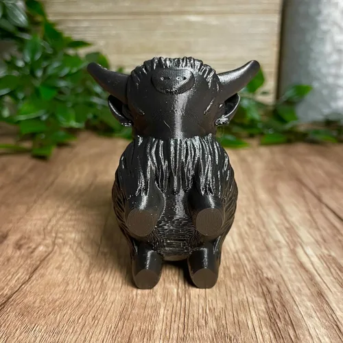 Vista 5 de Sands3D - Figura de vaca de las tierras altas, decoración, regalo de montañés, regalos de baño impresos, guardería, cosas de bebé, decoraciones