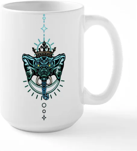 Vista 12 de CafePress Blue Elephant - Taza de café de cerámica de 15 oz (15.0 fl oz)