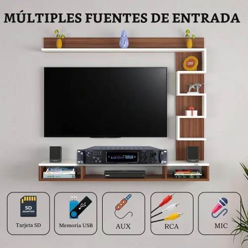 Vista 8 de Kit de sistema de sonido de cine en casa, amplificador Bluetooth de 7.2 canales de 1500 vatios con 6 unidades de altavoces de techo enmarcados de 8