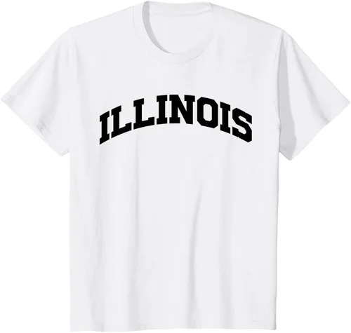 Vista 32 de Illinois Gift - Camiseta de diseño deportivo con texto universitario, gris, S
