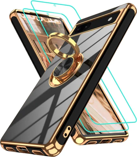 Vista 56 de Funda para Motorola Moto G 5G 2024: Funda Moto G Play 5G 2024 con 2 piezas de protectores de pantalla, soporte de anillo de rotación de 360°