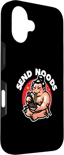 Vista 3 de iPhone 16 Funny Send Noods Sumotori Eating Noodle Japan Sumo Case