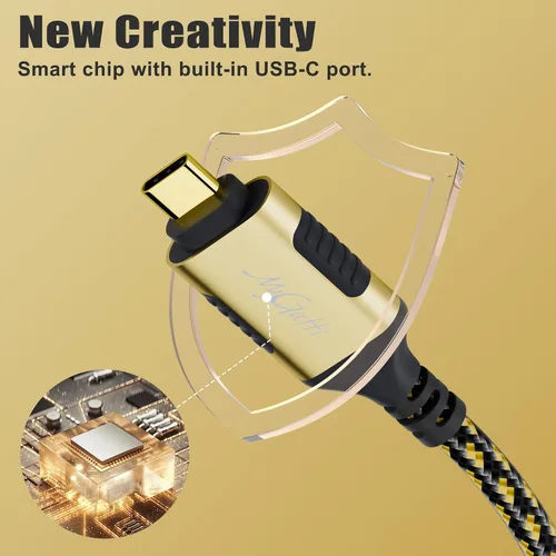 Vista 6 de Cable USB C a Ethernet de 0.5 pies, cable USB 3.0 tipo C a RJ45, FTP, cable de red LAN de Internet blindado de 1 Gbps, Thunderbolt 3/4 compatible