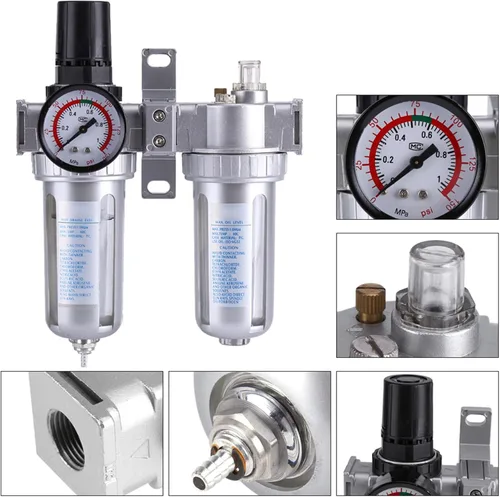 Vista 3 de a IR Compresor Filtro Regulador Mois ture Limpiador de Trampa de Agua Herramienta Separadora, Filtro IR de Partículas, 3/8 '' Limpiador de Trampa