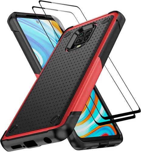 Vista 26 de Jeylly Funda para Xiaomi Poco X3 NFC con protector de pantalla de vidrio templado [2 paquetes], resistente a prueba de golpes, funda protectora