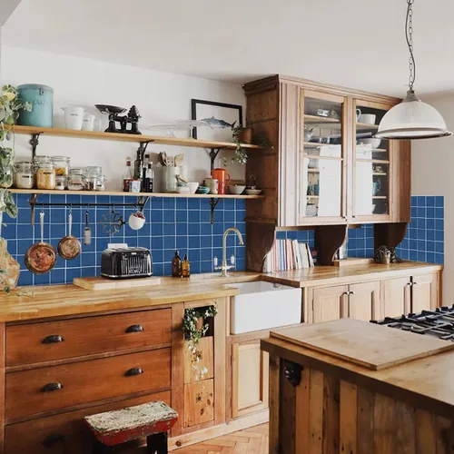 Vista 48 de Alwayspon Adhesivo de vinilo brillante de ladrillo de Provenza, autoadhesivo para azulejos de pared de transferencia de salpicaduras para cocina