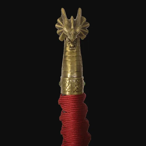 Vista 8 de Espada forjada hecha a mano Samurai Espada Apoyos Katana no afilada Espiga Completa Acero Inoxidable Dragón Rojo/Negro