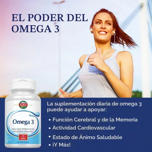 Vista 3 de KAL 180/120 1000 mg Omega 3 pescado, 60