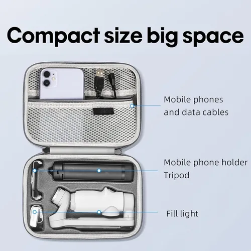 Vista 2 de Funda de transporte para Insta360 Flow Pro/Insta360 Flow, funda rígida de viaje para Insta360 Flow Creator/Pro Kit de trípode, accesorios de cardán