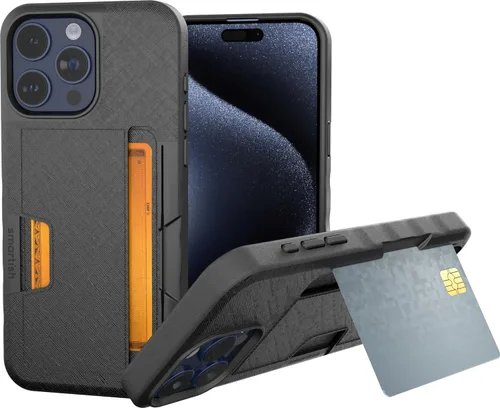 Vista 33 de Smartish Funda tipo cartera para iPhone 11 Pro - Wallet Slayer Vol. 2 [soporte protector delgado] tarjetero (seda) - Black Tie Affair