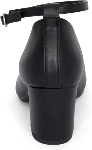 Vista 5 de Hype Zapatos de tacón de bloque con correa de tobillo ajustable y puntera redonda cerrada para mujer
