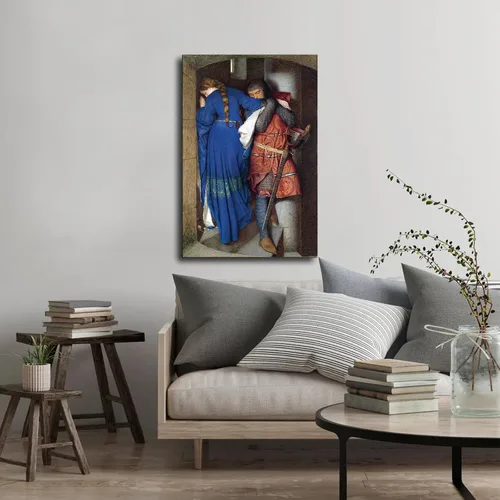 Vista 4 de Hellelil And Hildebrand, The Meeting On The Turret Stairs - Póster de Frederick William Burton - Póster decorativo en lienzo para pared