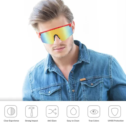 Vista 5 de Gafas de sol para hombres, mujeres, adolescentes de niños y niñas, gafas de sol deportivas de béisbol geniales para softbol, pesca, fútbol