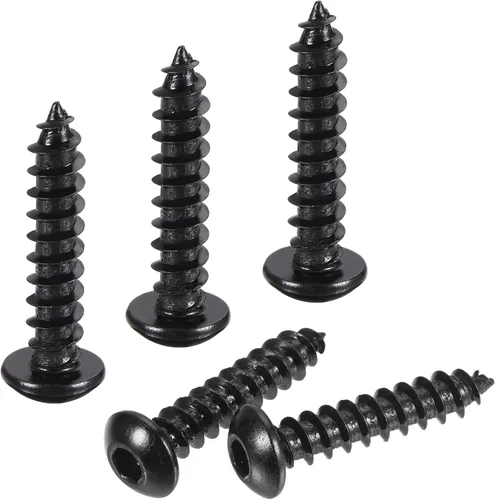 Vista 6 de uxcell Tornillos autorroscantes hexagonales, tornillo de madera de acero al carbono M3 x 0.787 in 100pcs