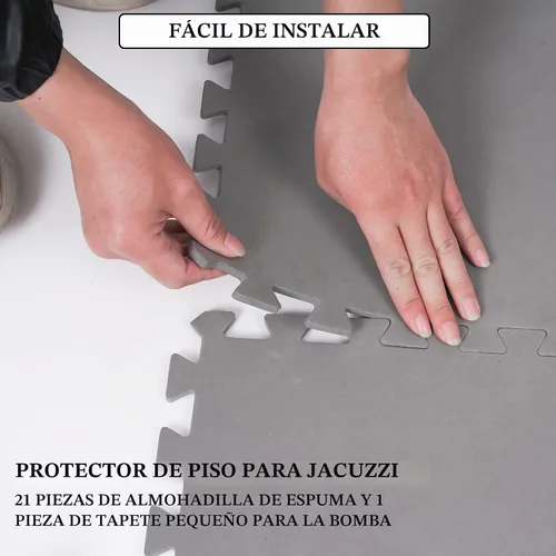 Vista 3 de Tapete protector de suelo de espuma de 80 pulgadas de diámetro, antideslizante, para bañeras de hidromasaje, balcón, ducha, bañera de hidromasaje