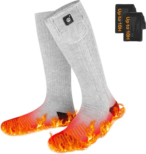 Vista 9 de DAY WOLF Electric Heated Socks for Men Women with 3 Heat Levels Up to 10 Hours Rechargeable Battery Powered Warm Socks 2 * 2200mAh Thermal Socks