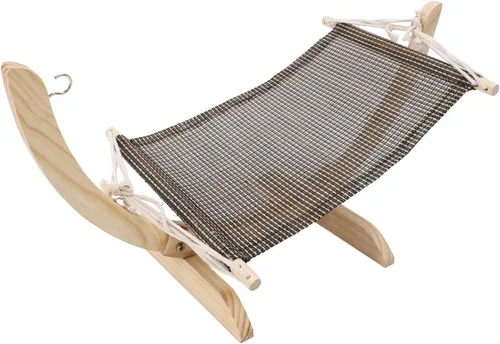 Vista 7 de Cat Hammock Bed, Elevated Comfortable Breathable Wooden Cat Bed, Raised with Removable Washable Cover for Indoor Cats Small Dogs Kittens