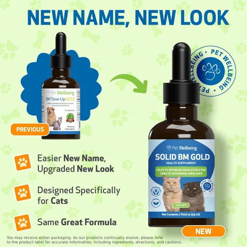 Vista 2 de Pet Wellbeing Solid BM Gold para gatos – Apoya la función digestiva saludable, heces sólidas, movimientos intestinales normales, bayberry