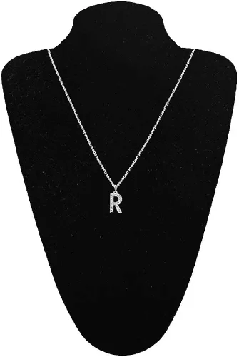 Vista 8 de Tarsus Collar con dije de inicial con zirconias cúbicas para mujeres y niñas.