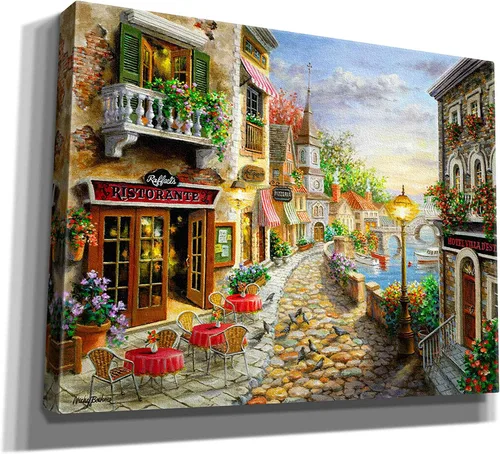 Vista 2 de Epic Graffiti 'Invitation to Dine' de Nicky Boehme, arte de pared en lienzo, 16 x 12 pulgadas