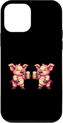 Vista 12 de iPhone 15 Pig Beer Party Team Comic Gamer Crew Case
