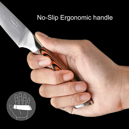 Vista 5 de Cuchillo de pelar de 4 pulgadas - Cuchillos de pelar, el mejor cuchillo pequeño de cocina, cuchillo de frutas, de acero inoxidable alemán de alto