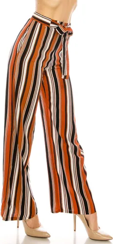 Vista 28 de Pantalones Palazzo para mujer, pantalones culottes sólidos y a rayas