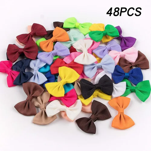 Vista 9 de XIMA 48 piezas (24 pares) de clips para el pelo de perro, pequeños accesorios hechos a mano para el cabello, lazo para mascotas, cachorros