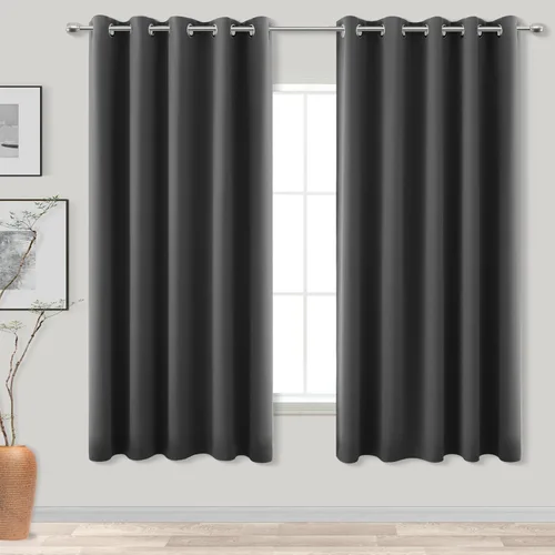 Vista 93 de KOUFALL Cortinas de Baño Aqua para Ventana, Juego de 2 Paneles Decoración Costera Cortinas Cortas Opacas para Ventana Pequeña de Cocina Puerta