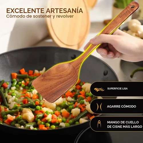 Vista 4 de Cucharas de madera para cocinar 6PCS Juego de utensilios de cocina