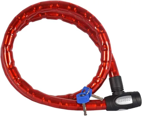 Vista 5 de Oxford OF147 Rojo 0.984 in Diámetro 4.9' Barrera Larga Bloqueo de Cable Blindado