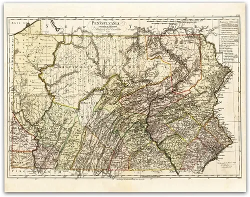 Vista 8 de 1797 Pennsylvania Map - 11x14 Framed Wall Art Print - Perfect Wall Decor in This Highly Detailed Restored Reproduction