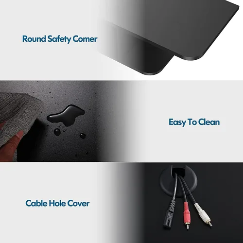 Vista 2 de FITUEYES Soporte flotante para TV montado en la pared, estante flotante de entretenimiento debajo de la TV para sala de estar, color negro