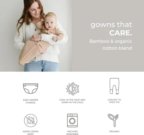 Vista 6 de goumikids Viscosa hecha de bambú algodón orgánico convertible vestido de bebé