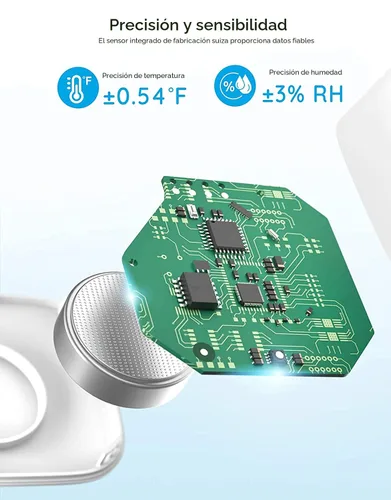 Vista 3 de Govee Termómetro higrómetro Bluetooth, termómetro inalámbrico, mini sensor de humedad con alerta de notificación, almacenamiento y exportación