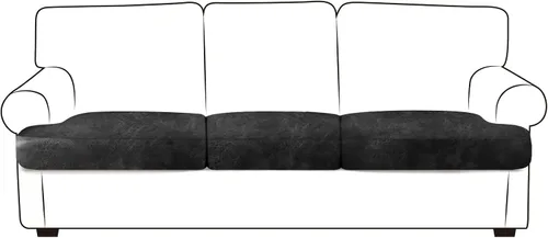 Vista 102 de ANARACHON Fundas de cojín de sofá con aspecto de cuero, juego de fundas de asiento de sofá, protector de muebles para sillón seccional, sofá biplaza
