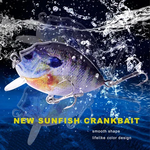 Vista 6 de Señuelos de pesca de mar, mini señuelo de pesca Wobbler, Crappie Bluegill Bass Trout Micro Crankbait
