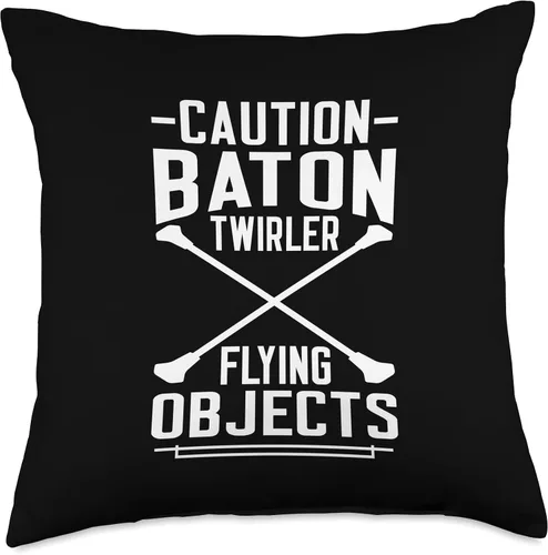 Vista 4 de Funny Baton Dancer Twirling Majorette Gift Idea Baton - Almohada giratoria para objetos voladores, 16 x 16 pulgadas, multicolor