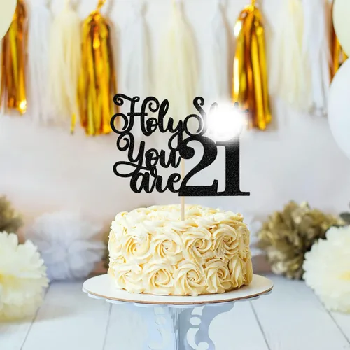 Vista 3 de Decoración para pastel de cumpleaños número 21, decoración de pastel de cumpleaños 21, Bye Bye/Rip Fake ID, divertidos suministros de decoración