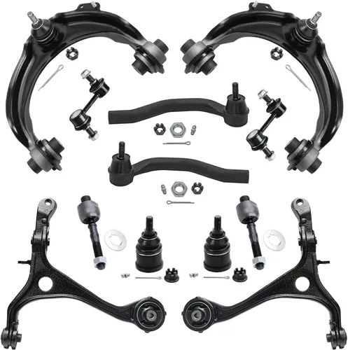 Vista 110 de Detroit Axle - Kit de extremo delantero para Hyundai Sonata XG350 XG300 Kia Optima, 2 brazos de control superiores con juntas de bola, 2 brazos