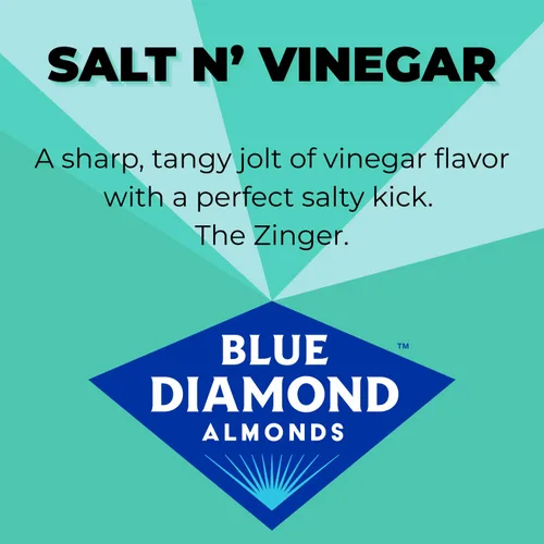 Vista 8 de Blue Diamond Almendras saborizadas con Sal y Vinagre, nueces para snacks, bolsa resellable de 16 oz, paquete de 1