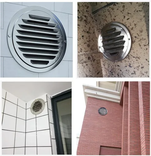 Vista 6 de SDTC Tech Cubierta redonda de rejilla de ventilación de aire de 3 pulgadas de acero inoxidable con rejilla de ventilación de pared con malla