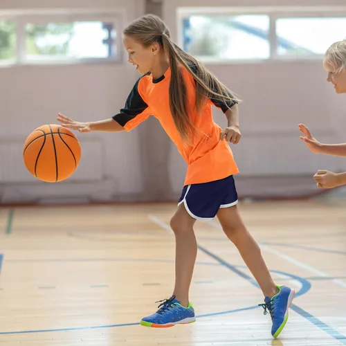 Vista 5 de Resinta Paquete de 4 pantalones cortos de correr para niñas, pantalones cortos deportivos de verano para niños, de secado rápido, pantalones cortos