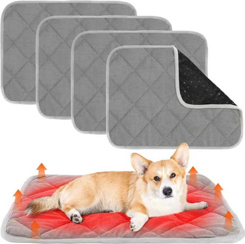 Vista 9 de Novabright Paquete de 4 camas autocalentables para gatos, gatos, perros, alfombrillas térmicas suaves y cálidas con parte inferior antideslizante