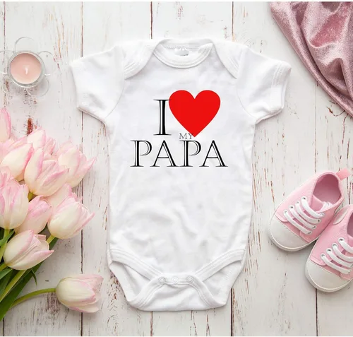 Vista 2 de TripleBDesigns I Love My Papa Lindo Grandpa Baby Body recién nacido Baby Shower Mameluco regalo