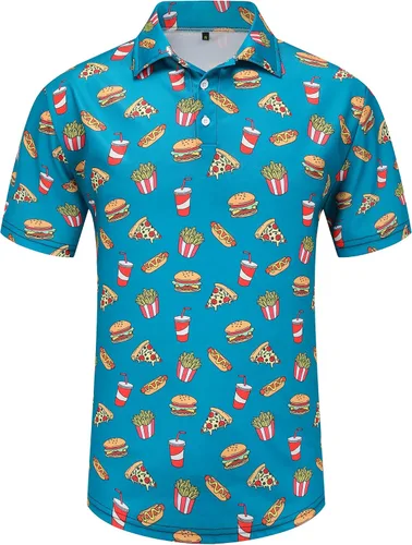 Vista 20 de Camisas de golf para hombre, Dry Fit, camisa de golf de manga corta, divertidas camisas polo de golf