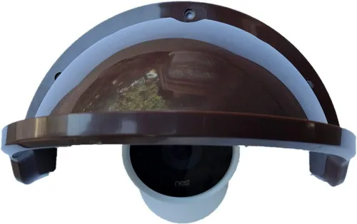 Vista 2 de Universal Sun Rain Shade Cámara Cubierta Escudo para Nest/Anillo/Arlo/Dome/Bullet Cámara Exterior - CAFÉ (1)