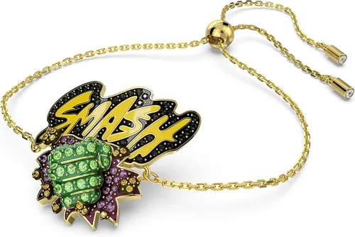 Vista 2 de SWAROVSKI Marvel Soft Bracelet, Hulk Smash Motif with Purple and Green Crystals