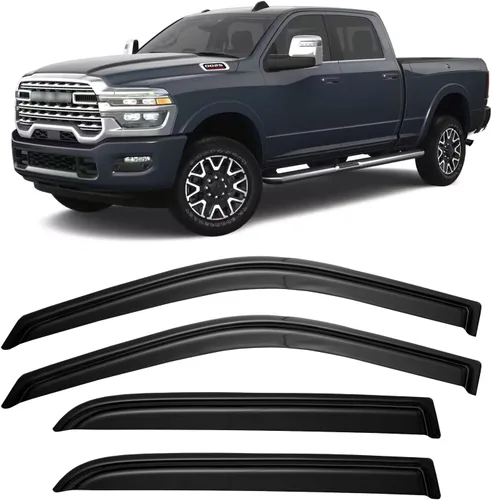 Vista 16 de Viseras de Ventana Protectores de Lluvia para Chevy Silverado/GMC Sierra 1500 Cabina Regular 2014-2018, Deflectores de Viento de Ventilación