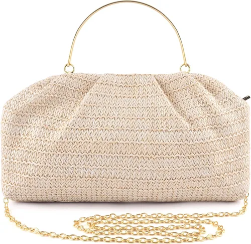 Vista 16 de ERKOON Clutch Purse for Women Elegant Pleated Evening Bag Crossbody Shoulder Handbag Envelope Bag with 2 Detachable Chain